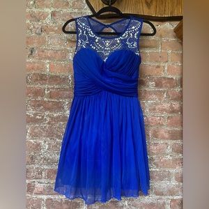 B Darlin Jeweled Navy Blue Homecoming Dress